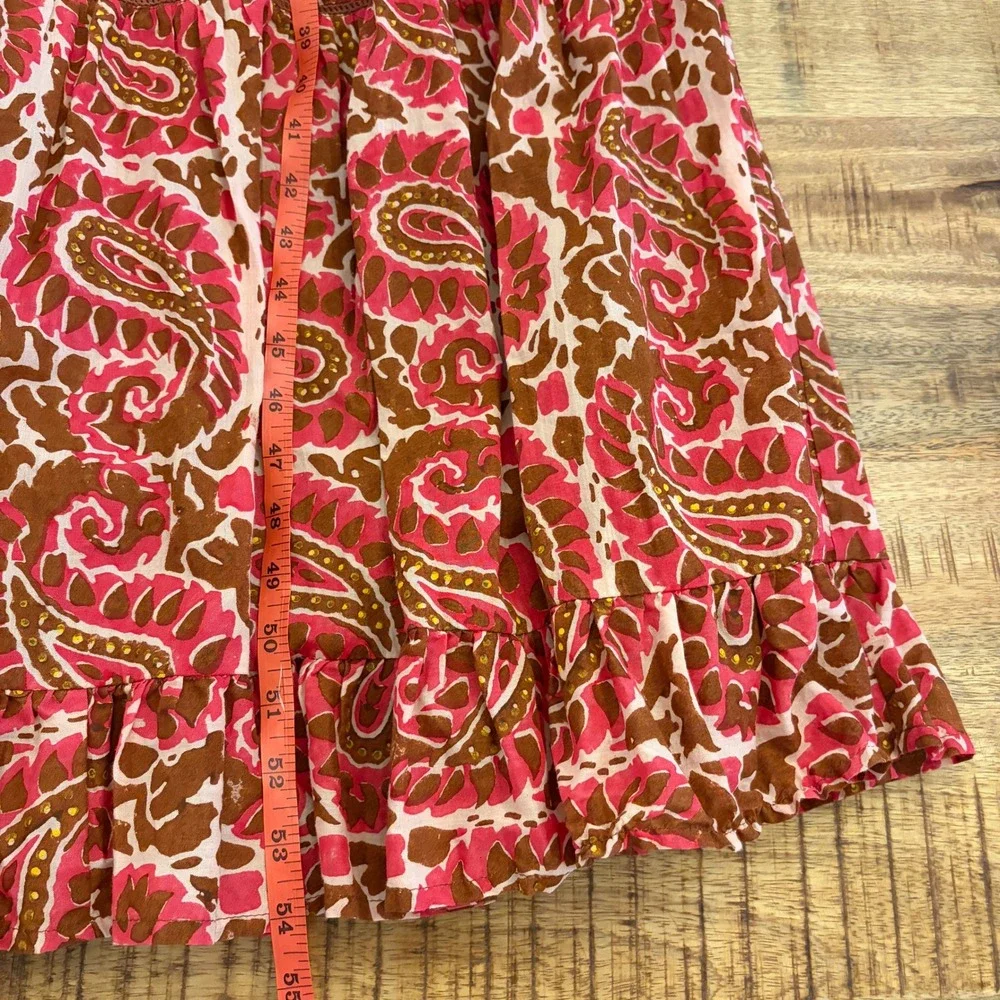 Cleobella Zahara Ankle Dress M Maxi Organic Cotton Paisley Resort Boho Vacation - Picture 12 of 12